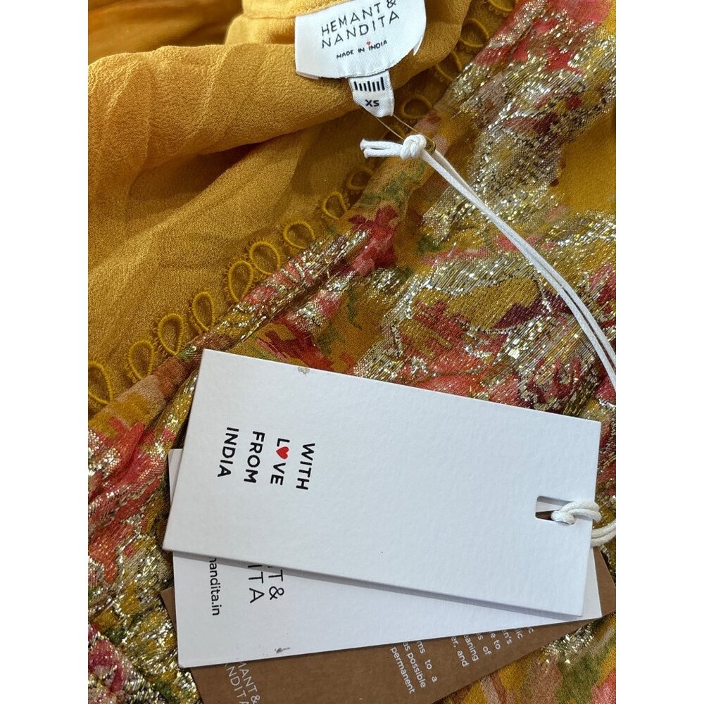 HEMANT AND NANDITA Nova Bodysuit in Mustard Multi… - image 9